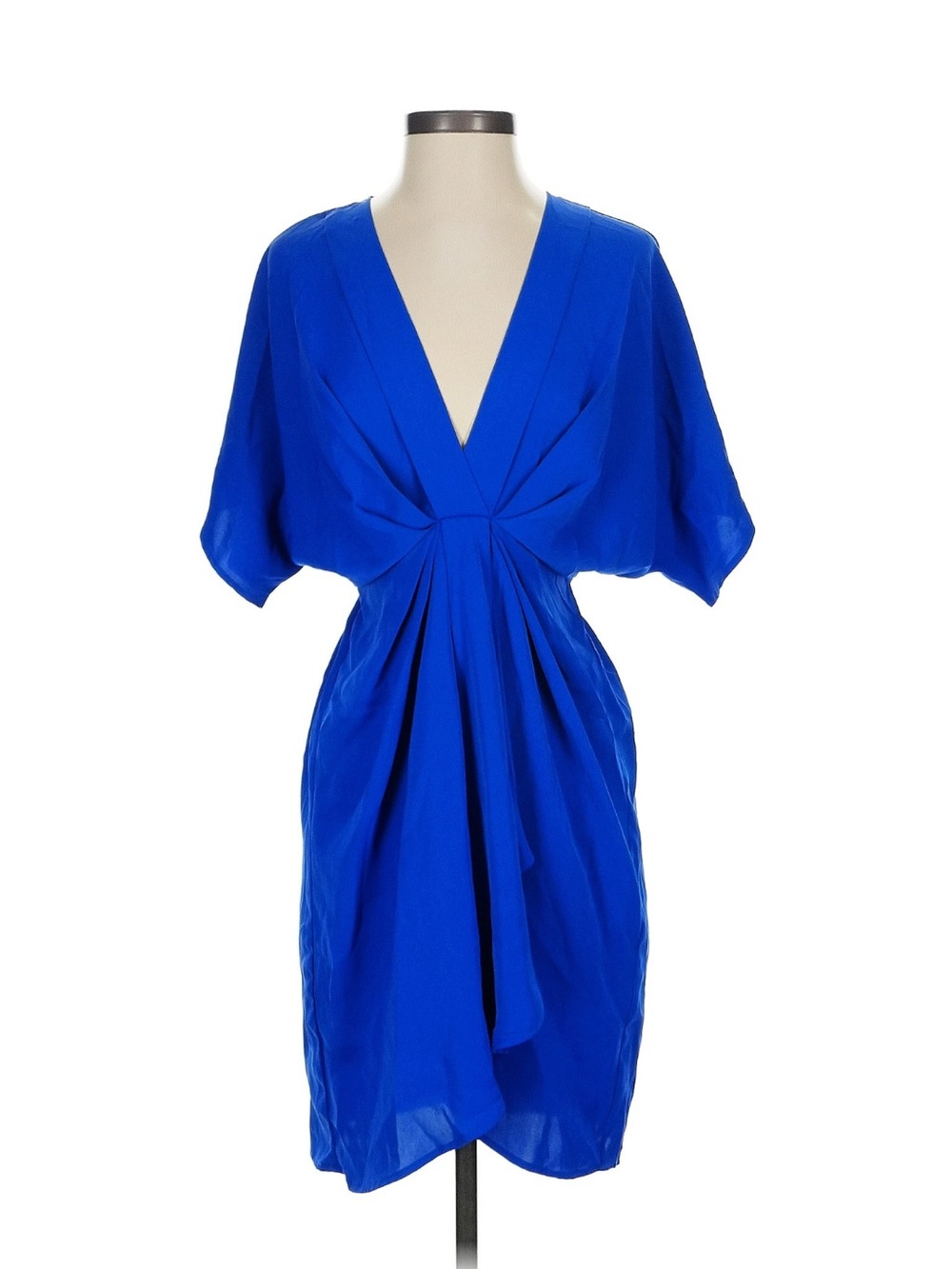 SHEIN Royal Blue V-Neck Draped Cocktail Dress
